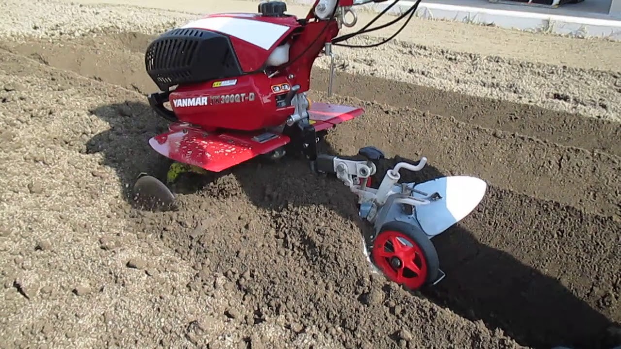 ミニ耕うん機アタッチメント YK300QT＋ミニアポロ培土器Bプラス - YouTube