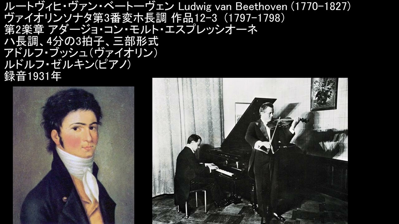 Beethoven Violin SonataNo.3 Busch(Vn) Serkin(P)1931 ベートーヴェン