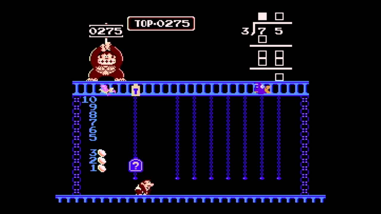 ドンキーコングJr.の算数遊び（FC/VC） プレー動画 - YouTube
