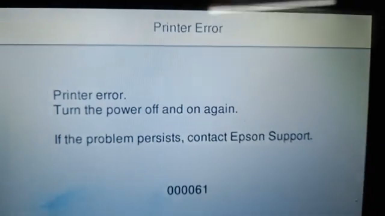 000061 error problem is solved on EPSON L6570 Printer - YouTube