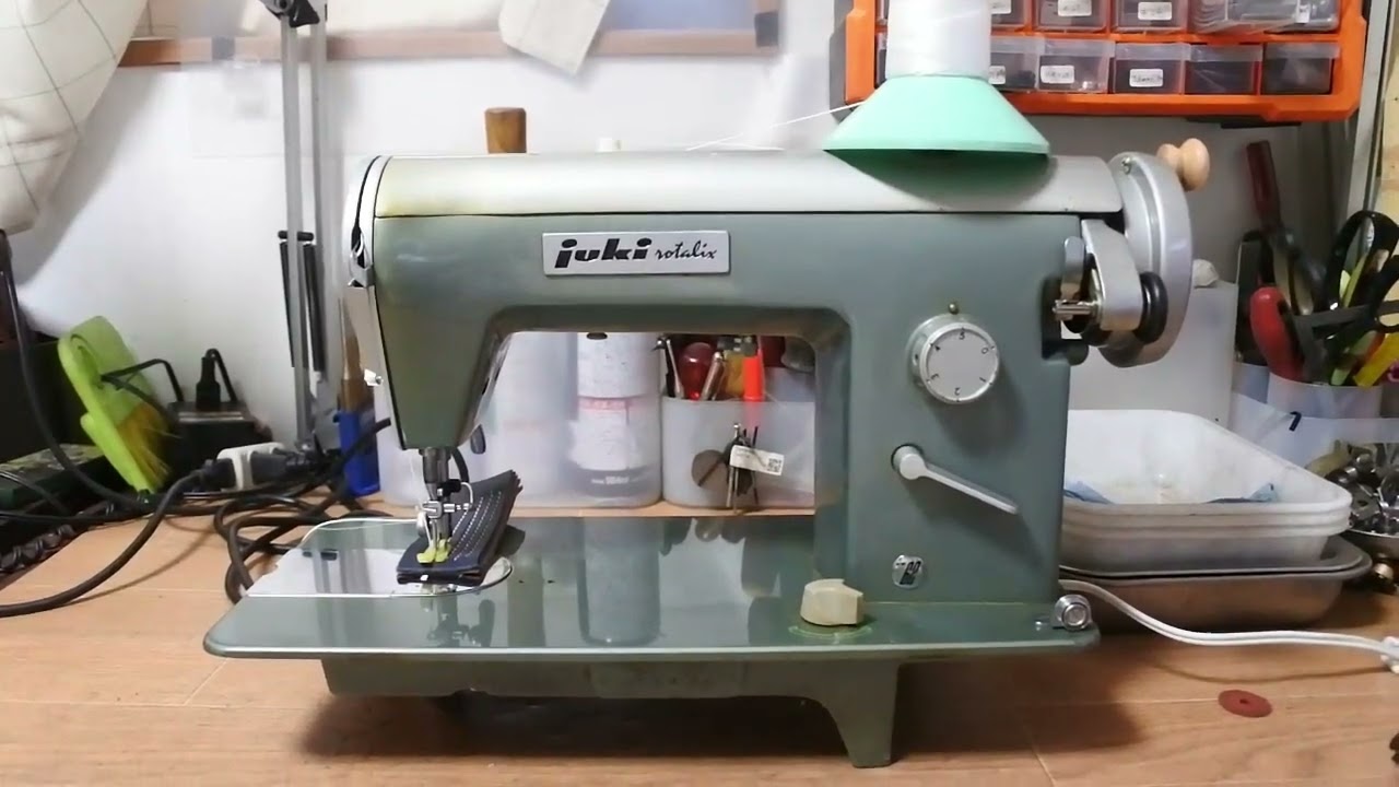 JUKI HW-62 0番糸＝24番針＝6ミリ厚強試縫い - YouTube