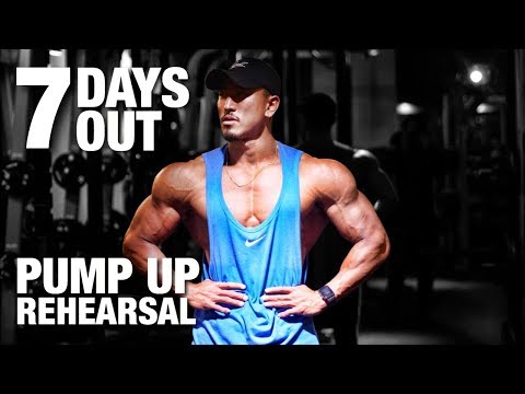筋トレ】大会7日前！当日を想定したパンプアップメニュー - YouTube