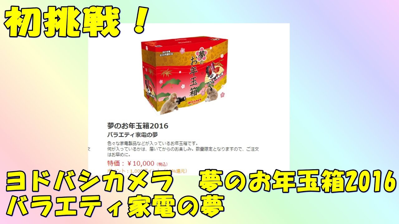 ヨドバシカメラ 『夢のお年玉箱2016』 バラエティ家電の夢が欲しい