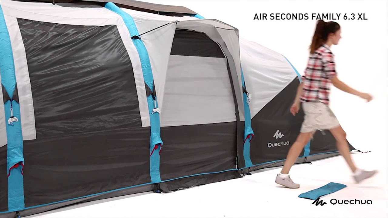 Quechua TENTE AIR SECONDS FAMILY 6 3XL Montage - YouTube