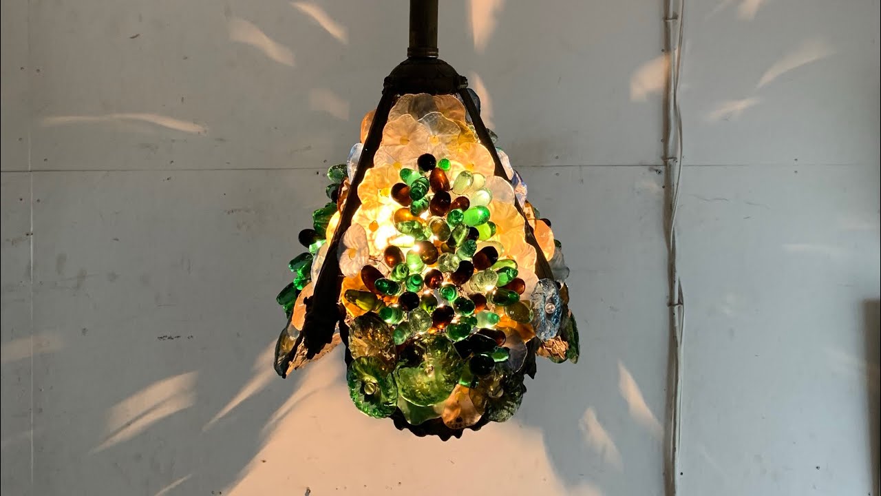 アンティーク ムラーノガラスビーズのランプ/Murano Glass/葡萄