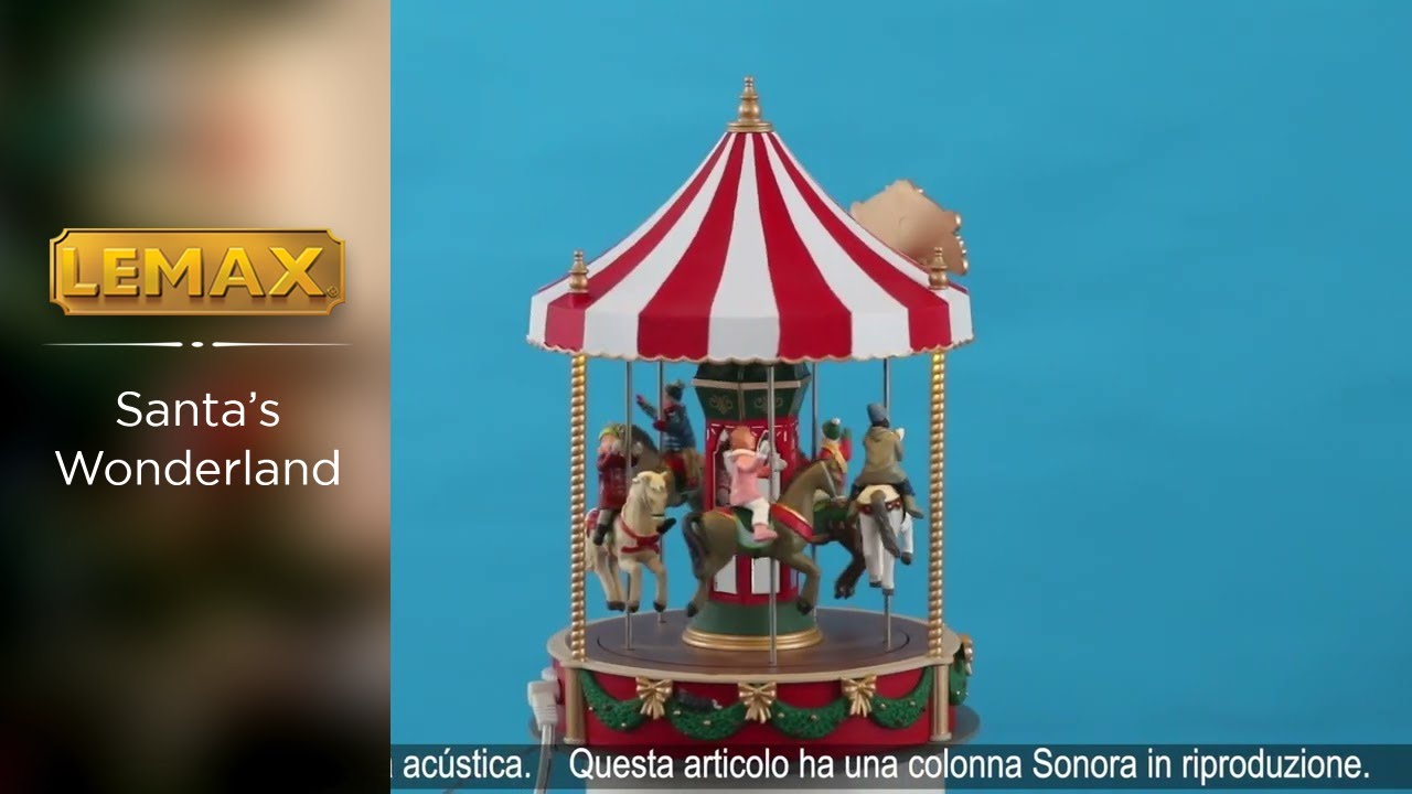 Lemax 14821 Christmas Cheer Carousel - YouTube