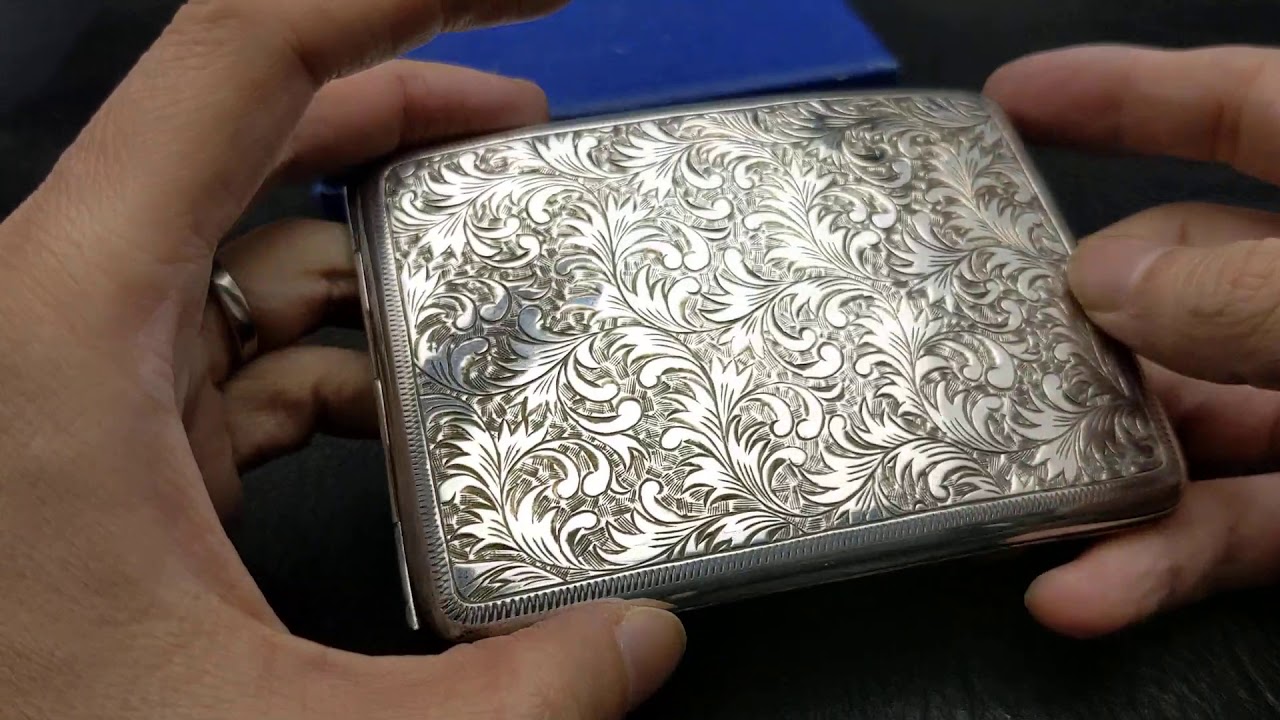 1900年頃 アンティーク 純銀製 湾曲型 シガレットケース カードケース