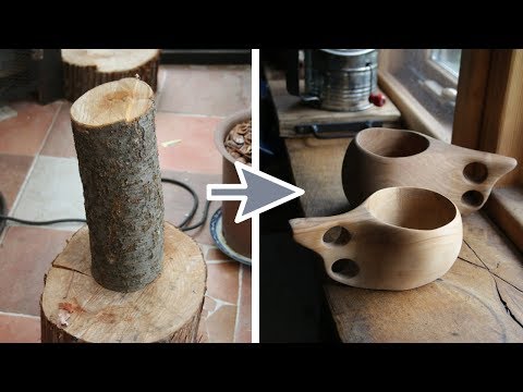 Making Kuksa 荒っぽいククサの作り方！【桜 木工 キャンプ用品 コップ