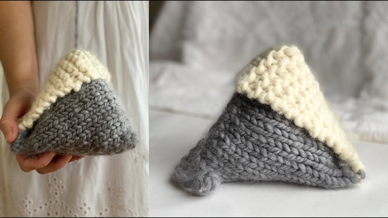 How to knit pyramid pouch - YouTube