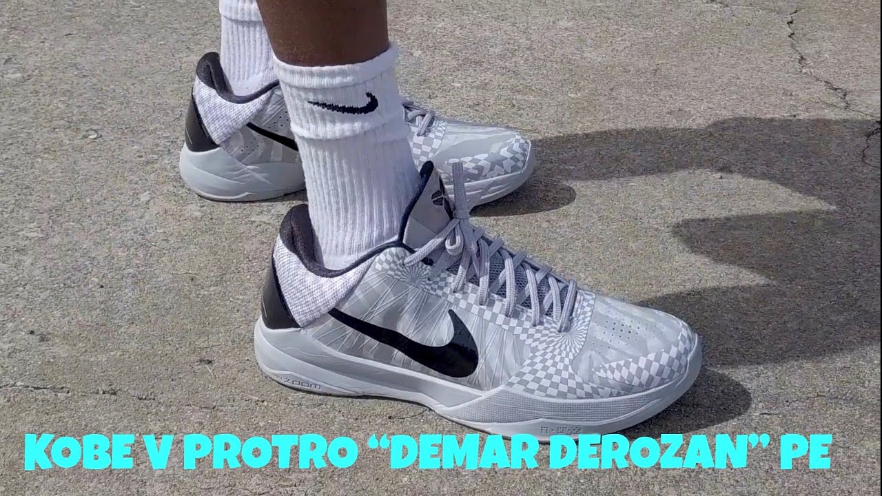 Kobe 5 Protro Zebra / Demar Derozan PE Review & On Foot - YouTube