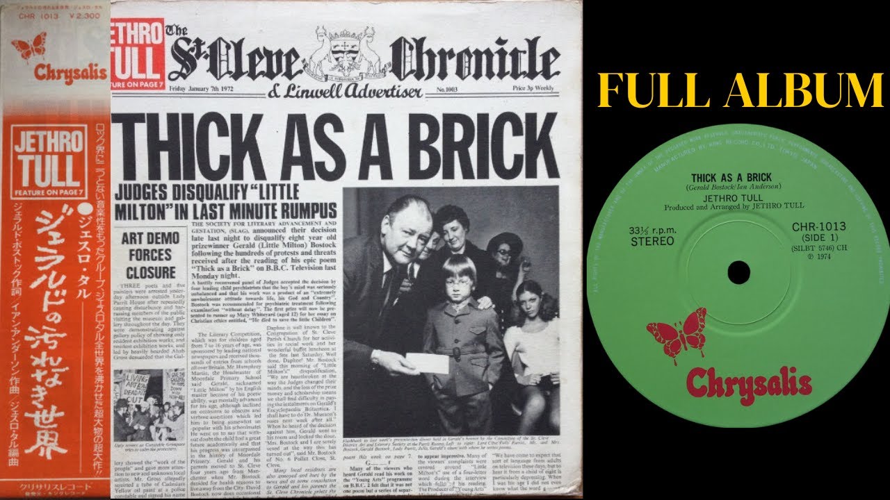 Jethro Tull – Thick As A Brick - 1972 FULL ALBUM (1974 Japan Vinyl