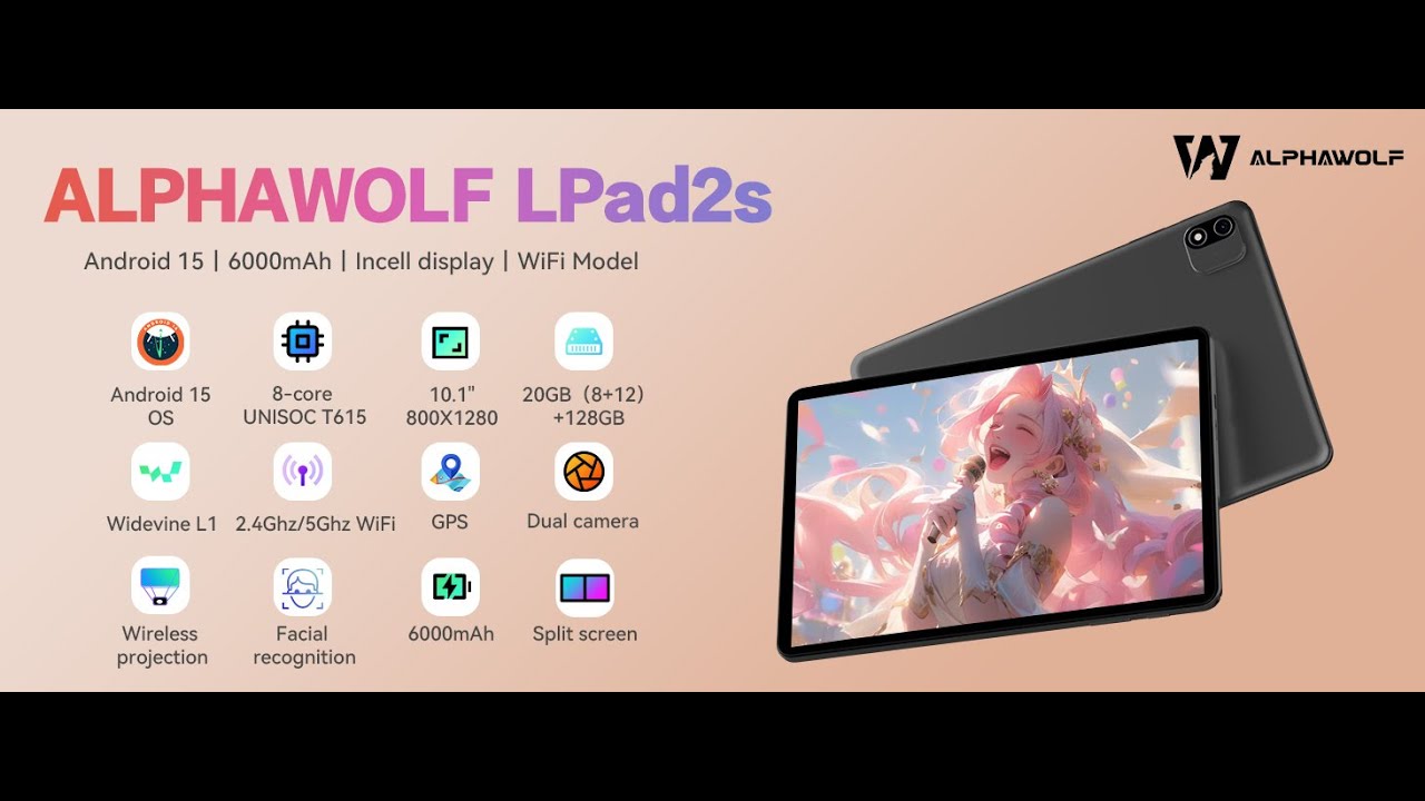 Alphawolf Lpad2S Android 15 Tablet 10 inch - YouTube