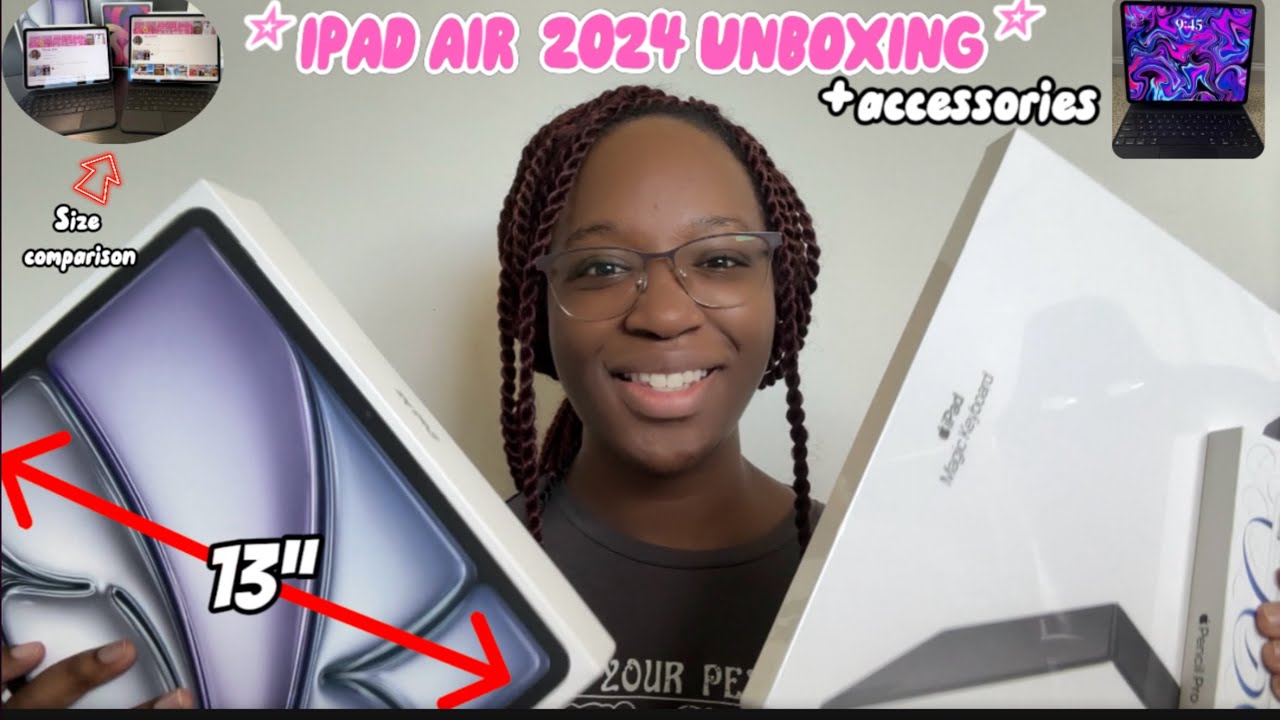 NEW iPad Air 2024 M2 UNBOXING + Set Up | Magic keyboard + Apple