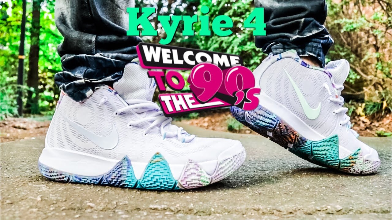 Nike Kyrie 4 90s Review & Fire On Feet!! - YouTube