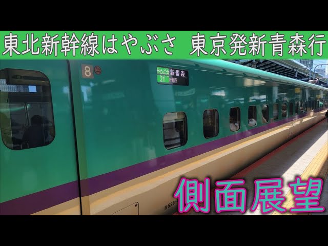 4K側面展望】JR東北新幹線 H5系はやぶさ21号(東京～新青森) 進行方向