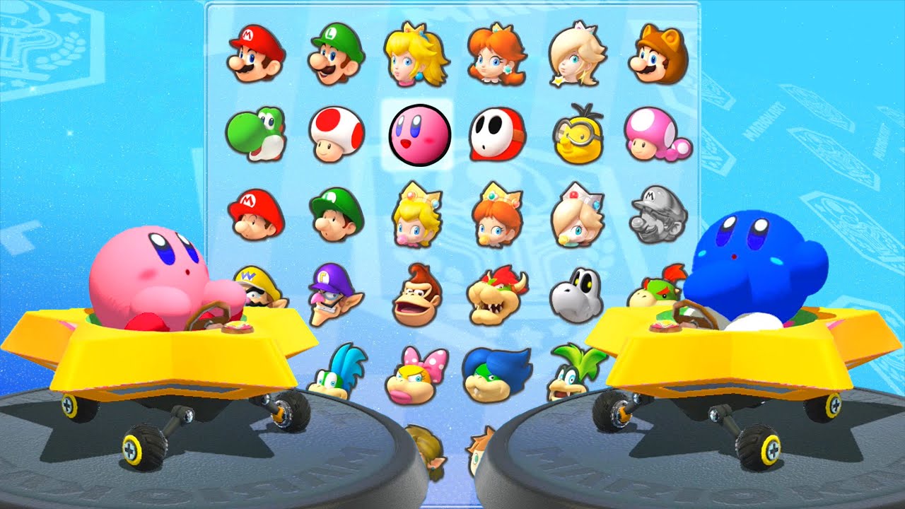 マリオカート8デラックス】カービィと青と白のカービィ(ワープスター