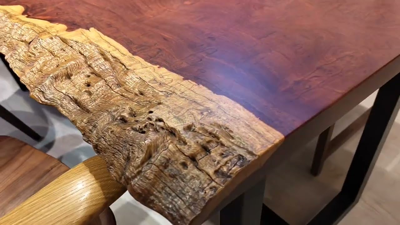 玉杢】本花梨（ラオス産）_1620×740-1000×40_青山店_レジンテーブル天