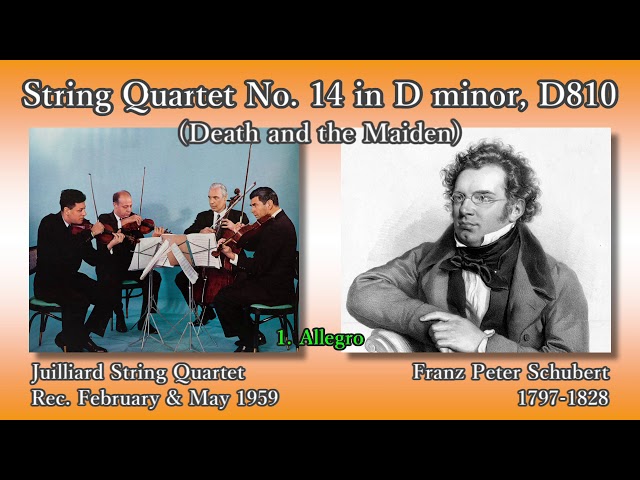 Schubert: String Quartet No. 14, JuilliardSQ (1959) シューベルト