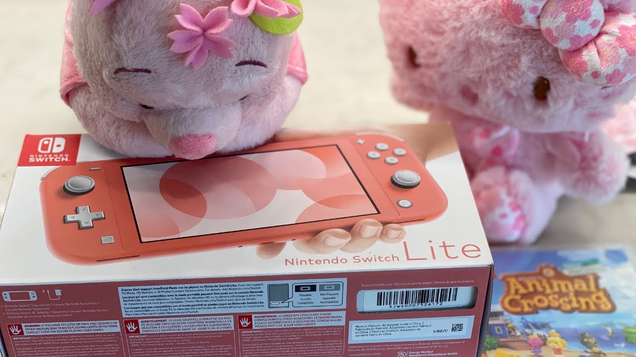 Switch Lite Coral Pink Unboxing & Review + Animal Crossing New