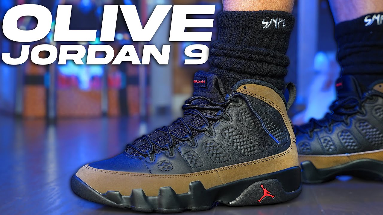 Air Jordan 9 Olive Review and On Foot 2024 - YouTube