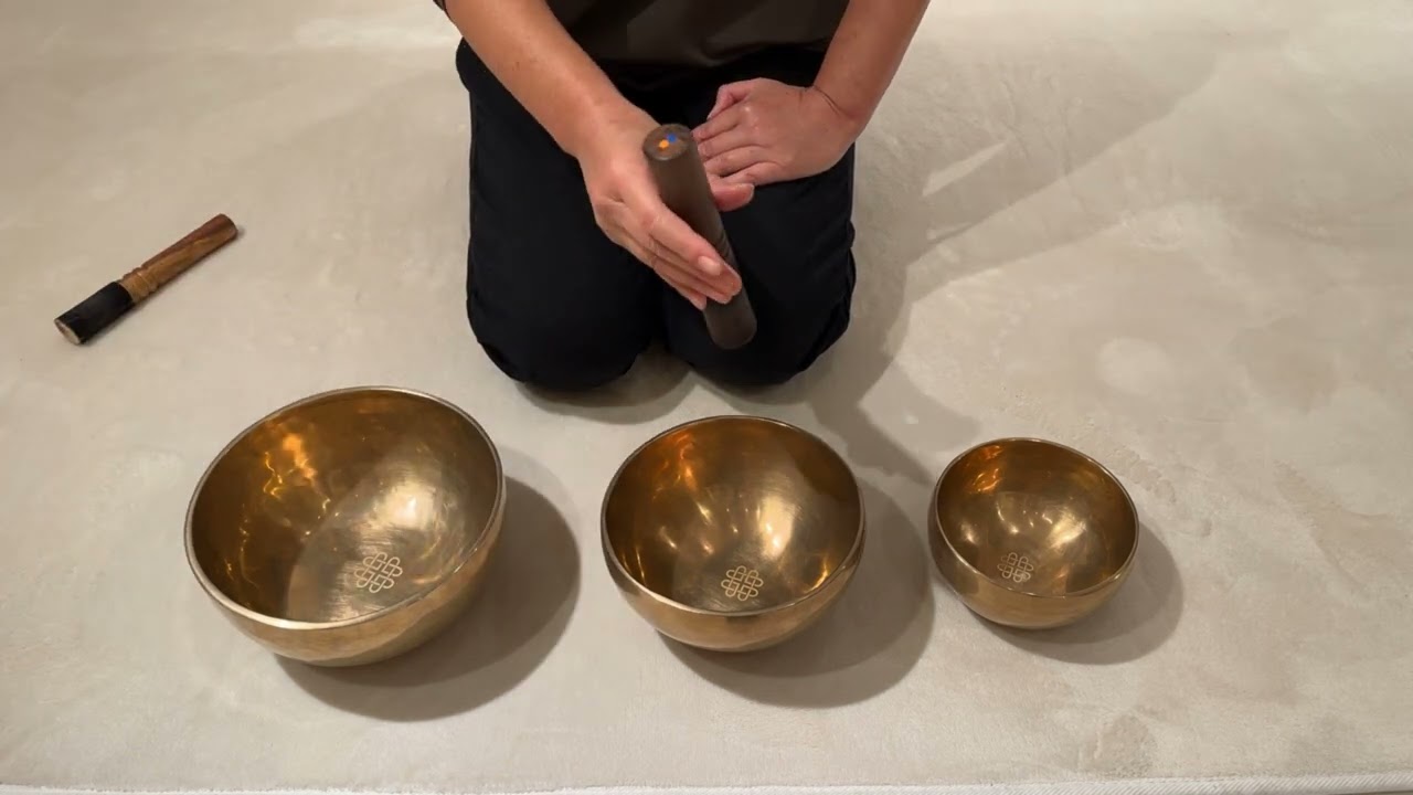チベット・シンギングボウル3点セット（小・小中・中）『音輪（とわ
