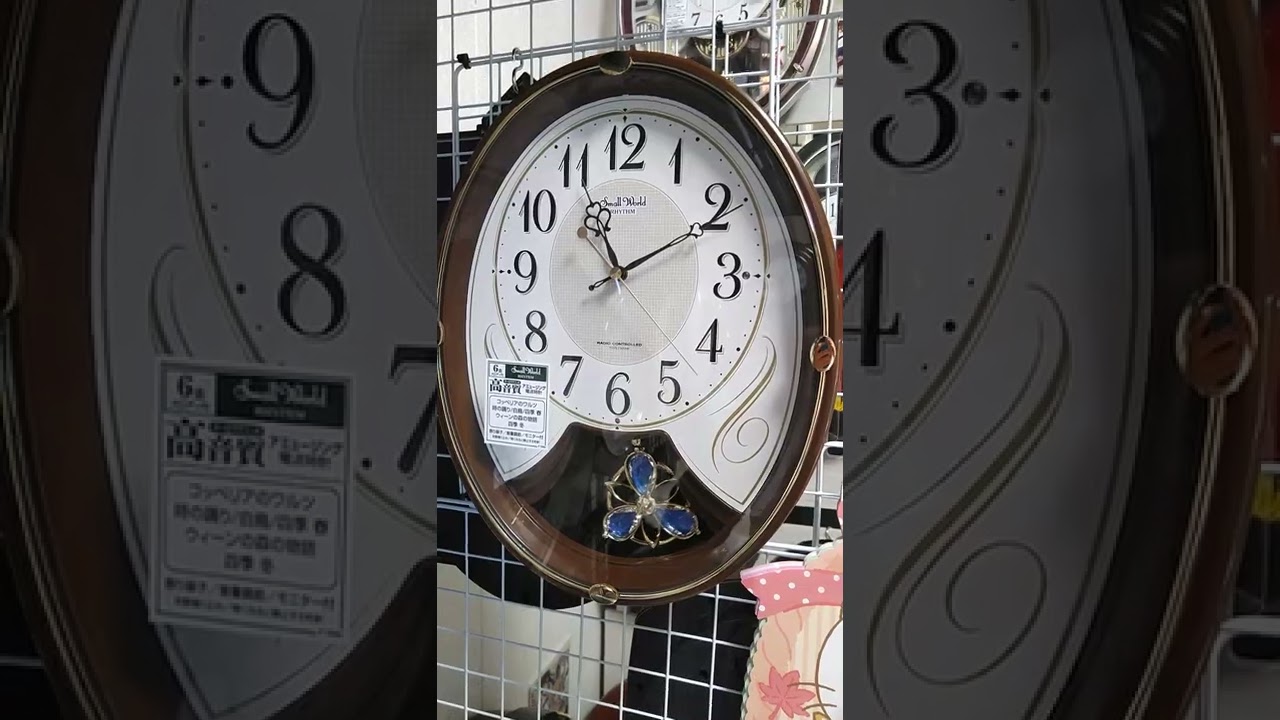 リズム時計 スモールワールドリリィN(茶色) メロディ時計 - YouTube