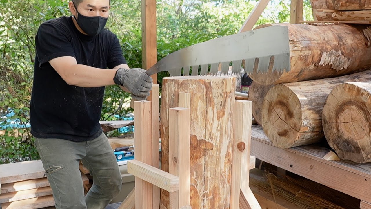 DIY】丸太を縦に切る【丸のこ・レシプロソー】 - YouTube