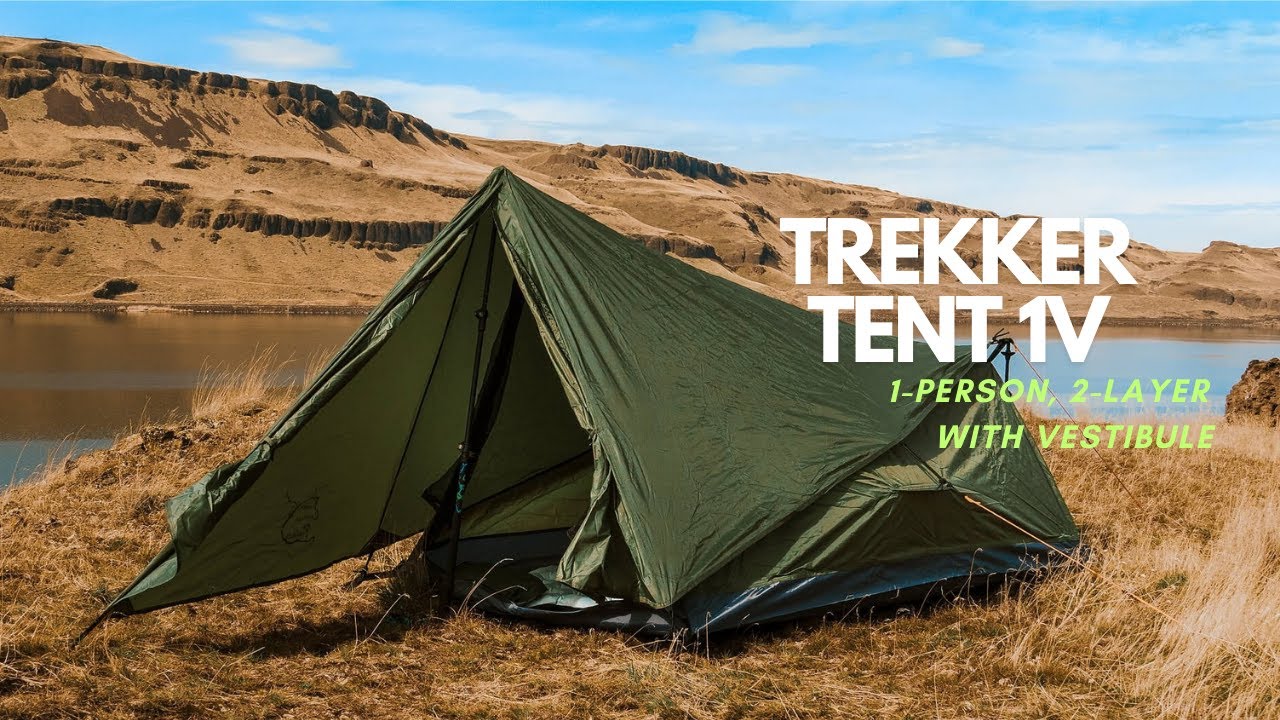 Trekker Tent 1V, 1-Person Trekking Pole Tent, 2-Layer Backpacking