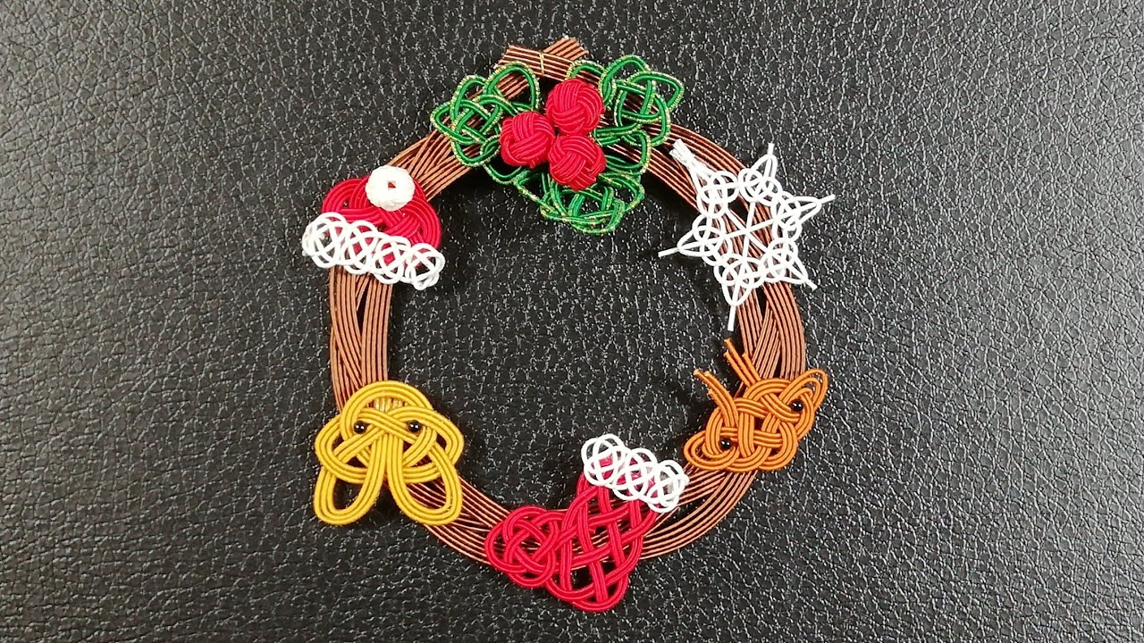 Christmas Wreath] Part 2: Mizuhiki Wreath and Christmas Holly