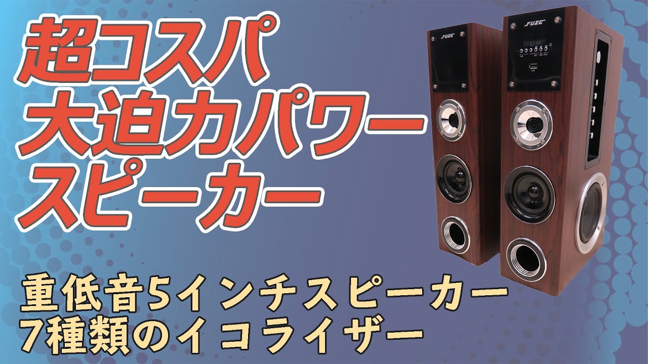 超コスパの大迫力パワースピーカー！】FUZE TSX250BT 特長は重低音5