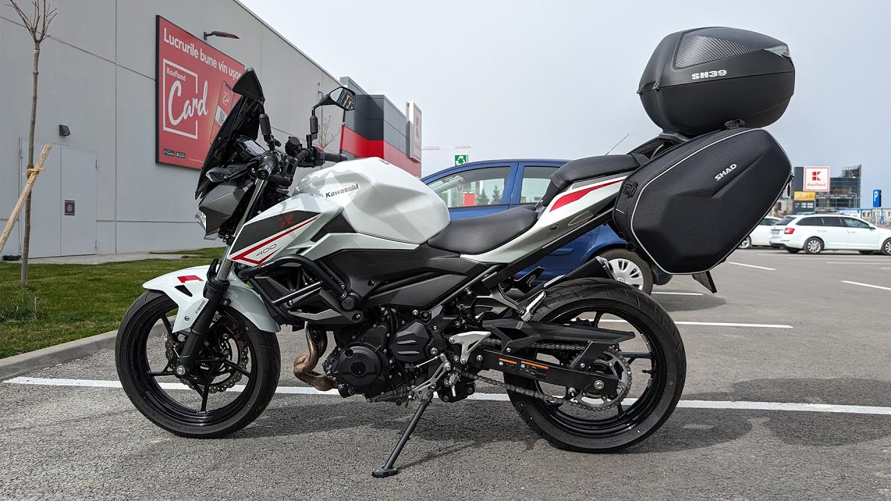 Shad SH39 and E48 Luggage Review for the Kawasaki Z400 - YouTube