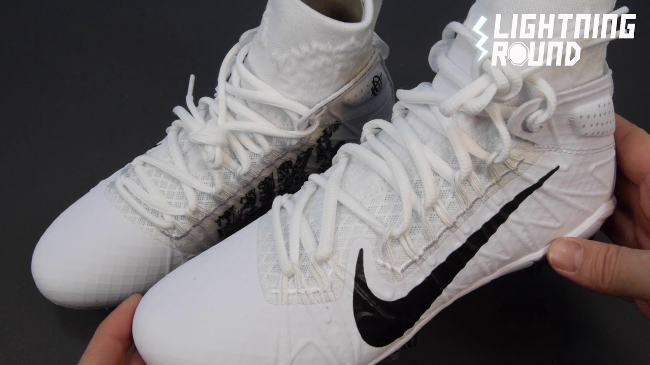 Nike Alpha Huarache 7 Elite White/Royal Blue Lacrosse Cleats