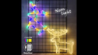 DENKO HOME（電光ホーム） LED ネオンサイン トナカイ ソリー 鹿 USB