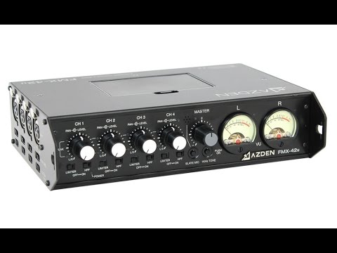 AZDEN FMX-42 portable audio mixer - YouTube