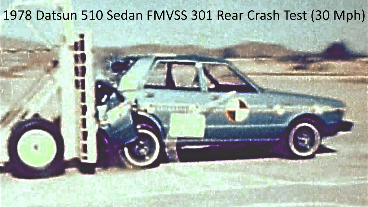 1978-1981 Datsun 510 Sedan FMVSS 301 Rear Crash Test (Full Overlap