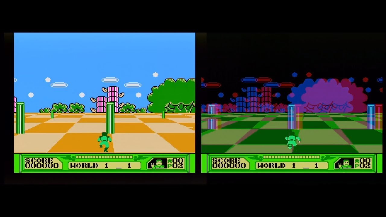 FC] ディスクシステム とびだせ大作戦 Stage1 アナグリフ 3D表示 - YouTube