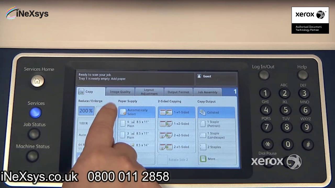 How to use the Copy Tab - Xerox 5800 Series - YouTube
