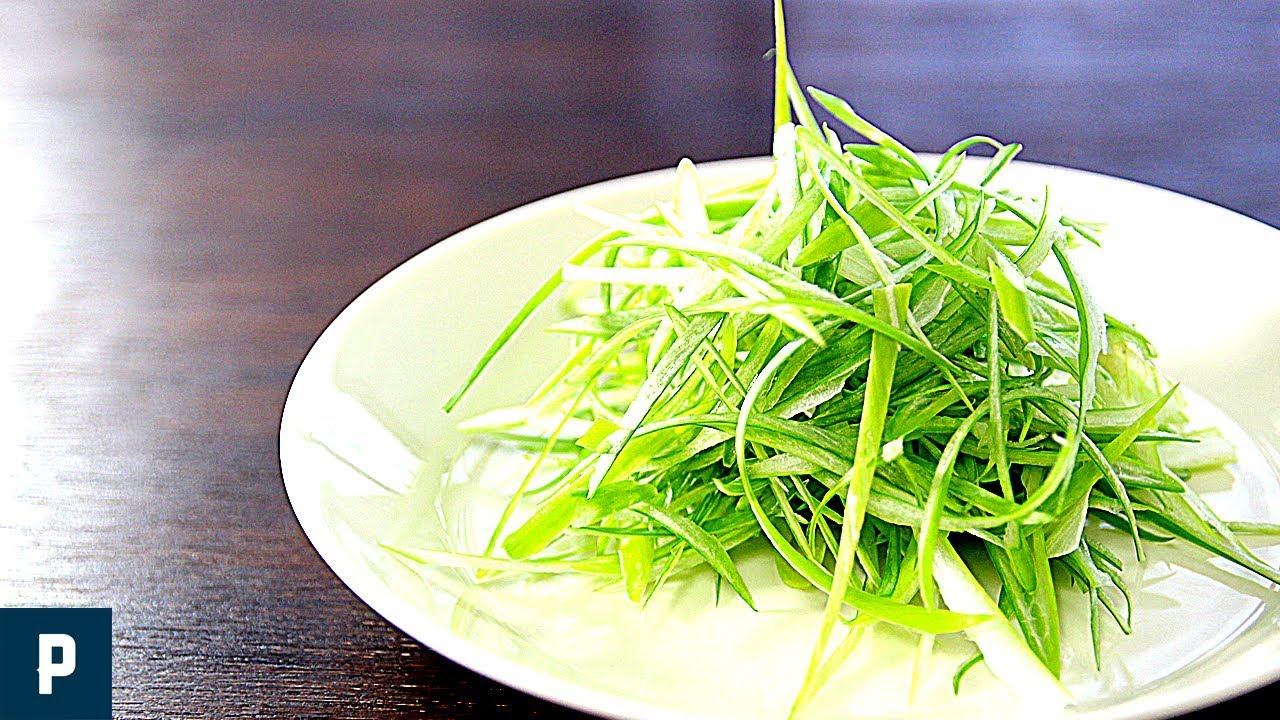 How to cut Green Onion/Vertical Cutting Pon Dishes - YouTube