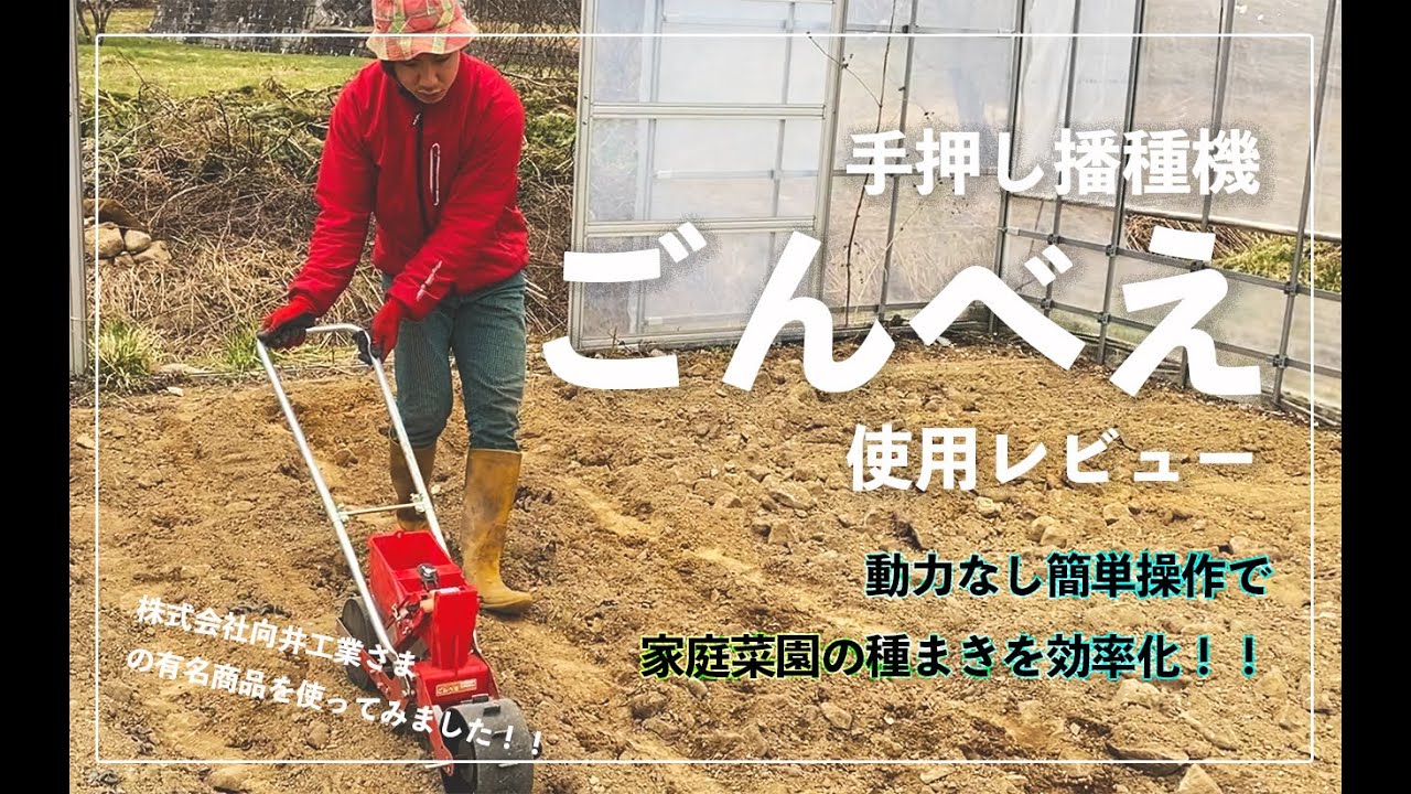 向井工業ごんべえ】手押し播種機を使ってみた‼︎ 仕組み使い勝手を解説