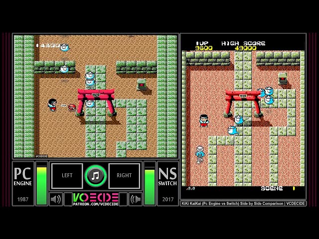 KiKi KaiKai (Pc Engine vs Switch) Side by Side Comparison