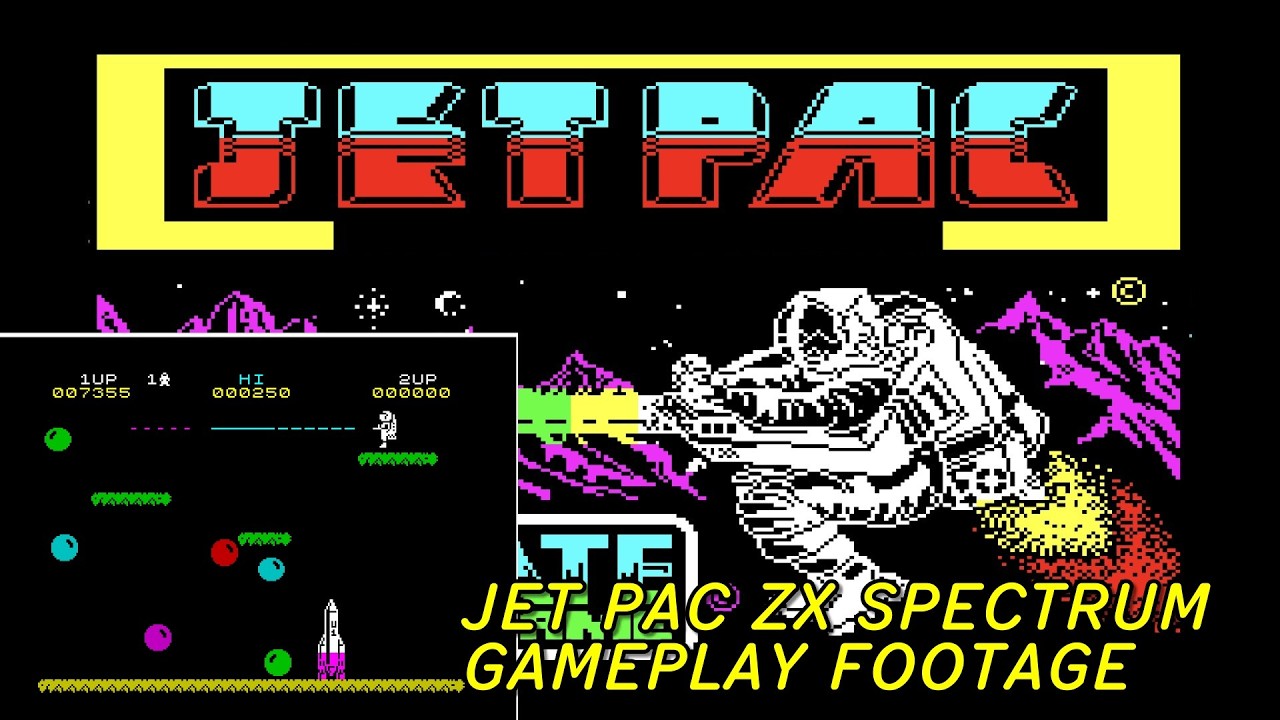 ZX Spectrum Jet Pac Gameplay Footage - Ultimate, Mastertronic