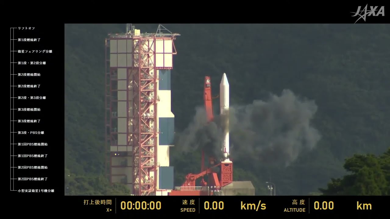Japanese Epsilon rocket launches 9 small satellites - YouTube