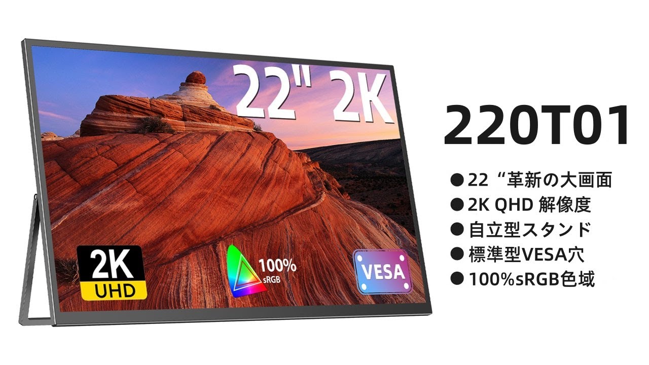 Newsoul モバイルモニター 22インチ モバイルディスプレイ 2K 持ち運び