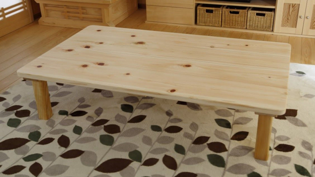 ローテーブルをDIY！桧を使った天板と脚の作り方！ - YouTube