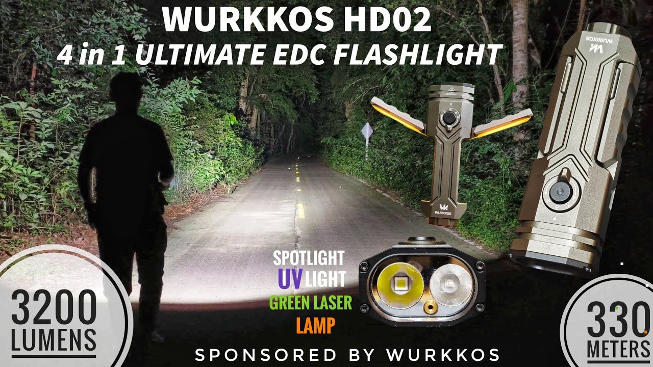 Wurkkos HD02 - 4 in 1 ULTIMATE EDC FLASHLIGHT! White Light, Lamp