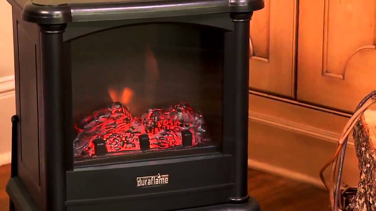 Duraflame 450 Black Freestanding Electric Stove - DFS-450 - YouTube