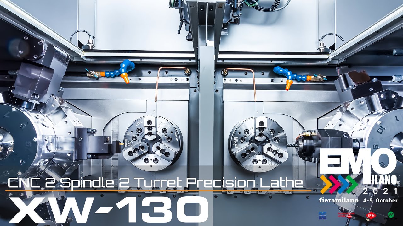 IMTS2022 CNC 2 Spindle 2 Turret Precision Lathe XW-130 - YouTube