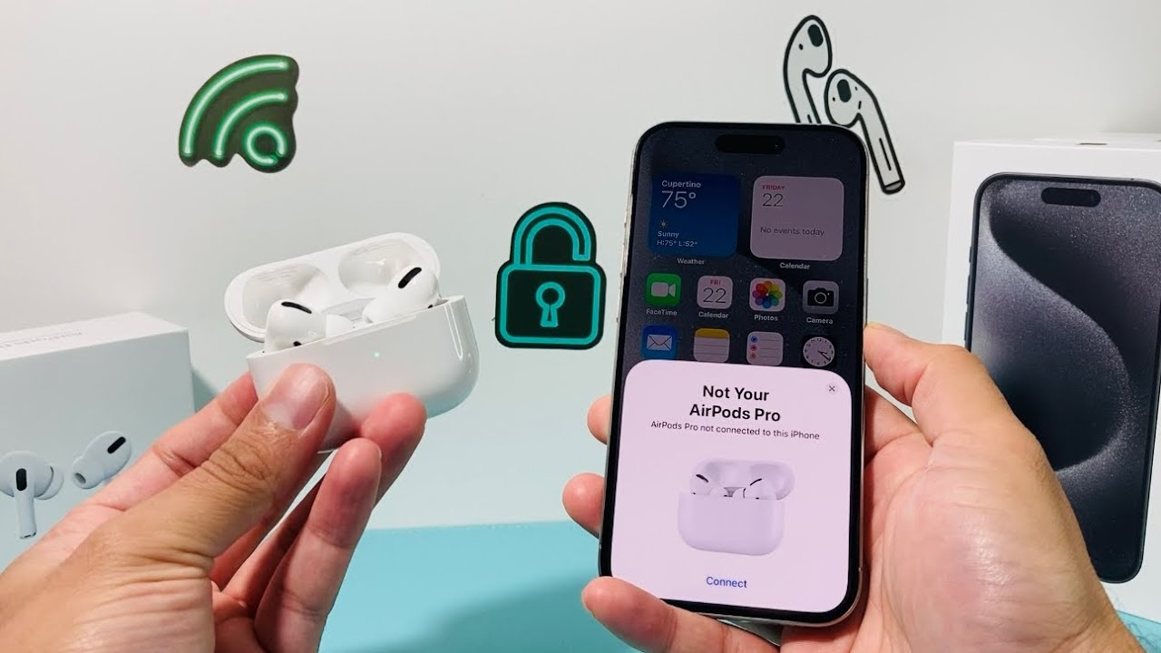How to Connect / Setup AirPods Pro to iPhone 15 Pro - YouTube