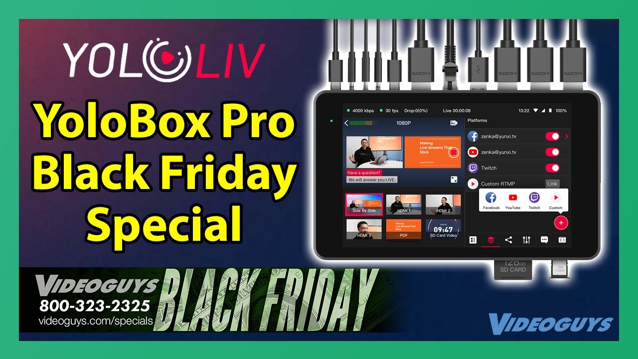 YoloLiv YoloBox Pro Multi-Camera Live Streaming Device | Black