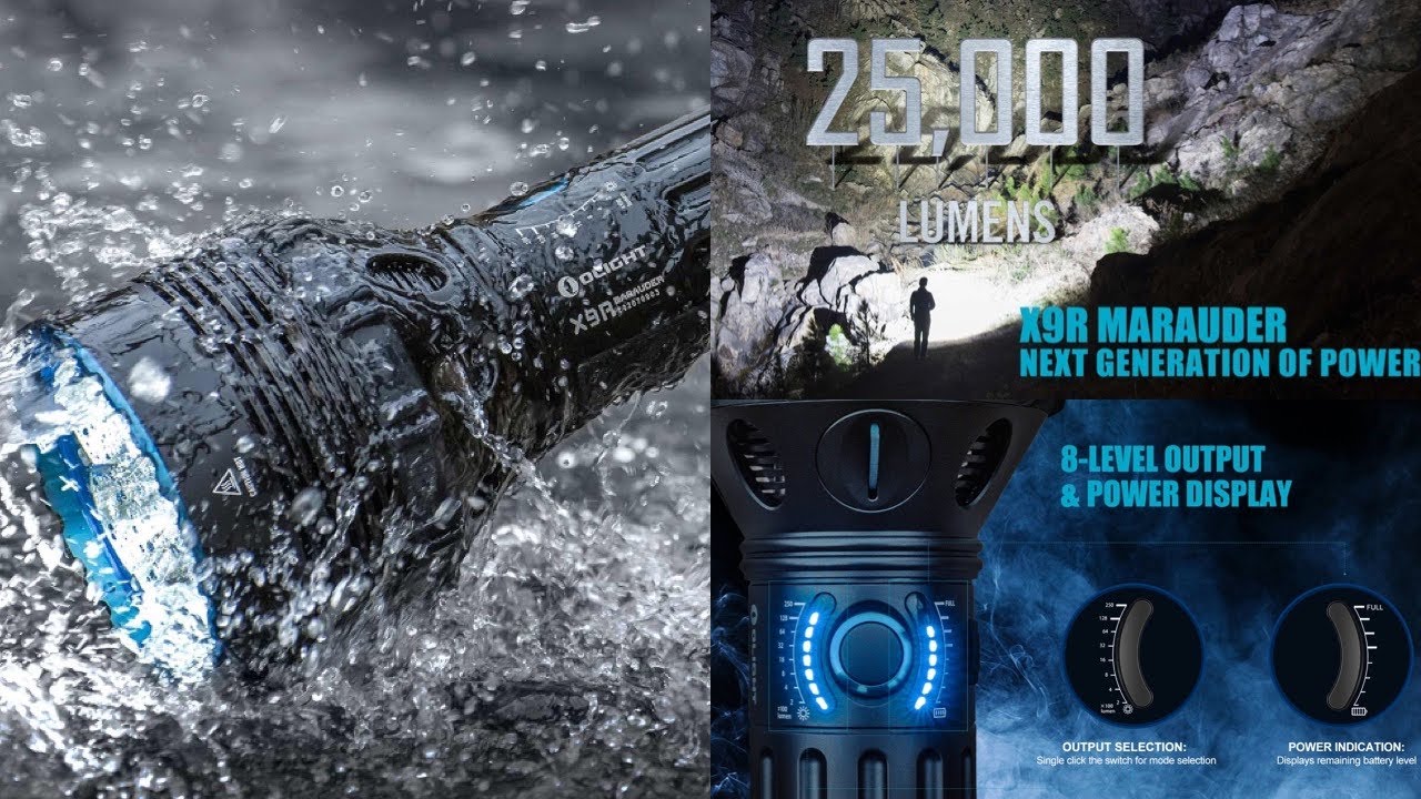 Olight X9R Marauder 25,000 lumens it's a BEAST ! - YouTube